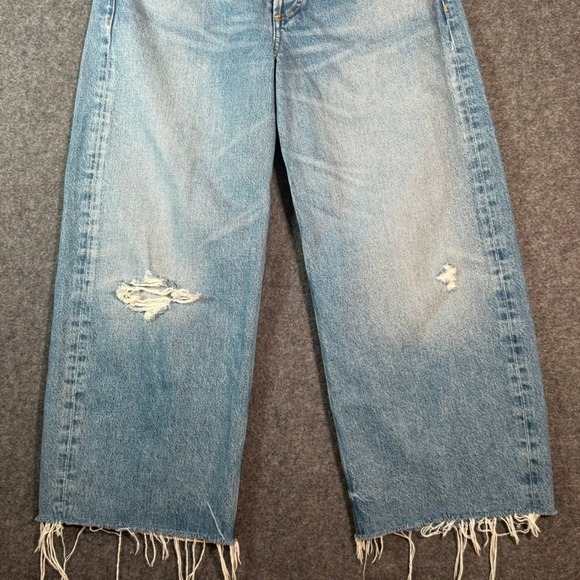 Citizens of Humanity Ayla Wide Leg Crop Jeans Distressed Frayed Hem Denim Sz 28 - Picture 4 of 13